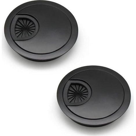 pièces passe-câble 60 mm cache-trou de câble pour bureaux, bureaux et plans de travail Couleur : Noir Matériau : Alliage de zinc (1/4)
