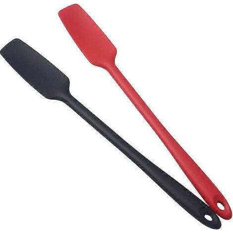 Lot de 2 spatules à long manche en silicone, grattoir de cuisine antiadhésif, à frotter (1/5)