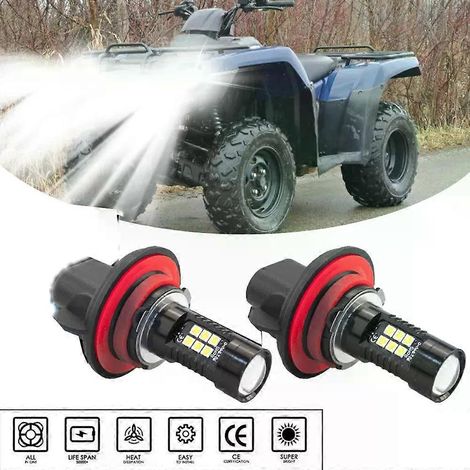 Lot de 2 ampoules LED 6000K 9008 H13 50000H DC9V-30V pour phares Honda Rancher 420 (1/4)