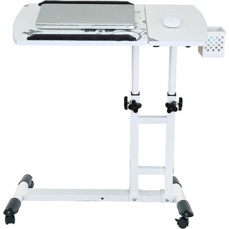 Table d’ordinateur mobile réglable, Plateau inclinable, Roulettes verrouillables (1/4)