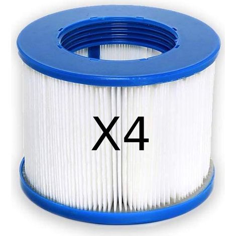 Cartouche de filtre de piscine – Lot de 4 – Cartouche papier 120 plis – Hauteur 80mm – Diamètre 100mm pour spa gonflable – Achat Utile (1/4)