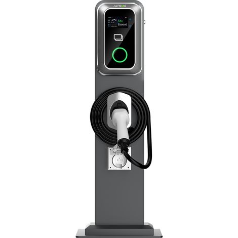 JATRHG K1 kit borne de recharge S1 RFID wallbox 7kw 32A monophase câble 8M véhicules électriques avec Poteau de support +prise renforcée étanche