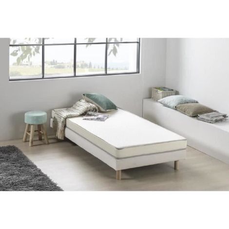 Les Tendances – Matelas mémoire de forme 90 x 200 cm – Confort ferme 12 cm – 5 zones de confort – Livré roulé et compressé (1/8)