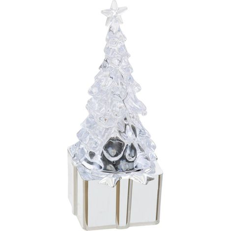 Alberello di natale e regalo natalizio illuminato a led, altezza 11 cm, alimentato a batterie - Feeric lights & christmas (1/5)