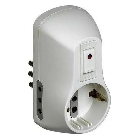 Adaptador enchufe eléctrico Bticino S3610DB universal 10A plástico