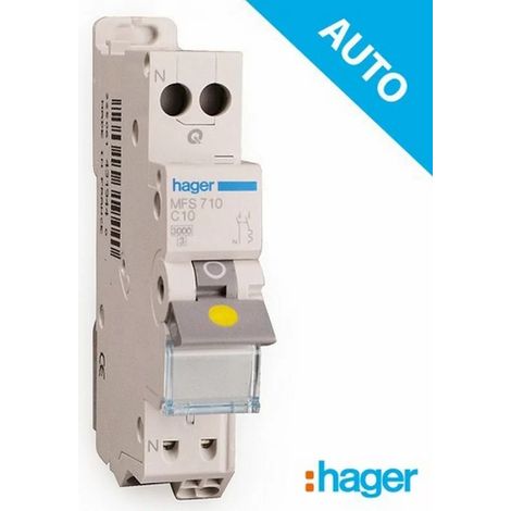 Hager MFS710 AUTO Phase Neutral Electrical Circuit Breaker 10A