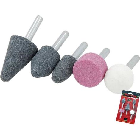 Neilsen 5pc Mounted Stone Point Grinding Head Wheel Drill Rotary Tool Set