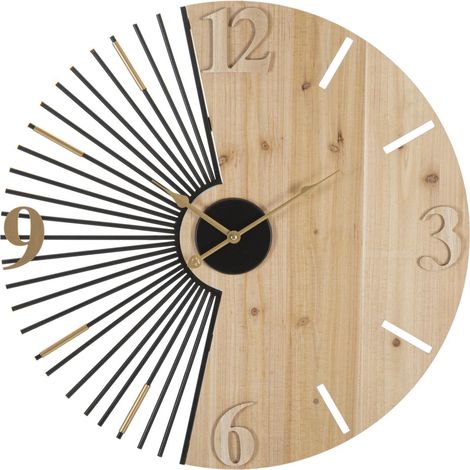 Orologio da parete Wordy in ferro e legno multicolor (1/5)