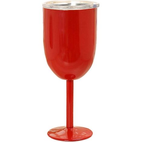 Verre à vin à fond plat double paroi en acier inoxydable, coloré et de grande capacité (1/5)