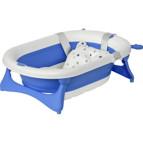 Baignoire pour bébés, design rembourré, portable et pliable, motif solide (1/2)