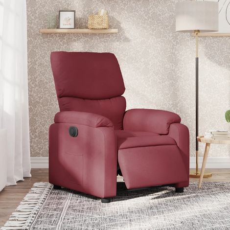 Fauteuil inclinable électrique-Chaise de relaxation-Fauteuil Relax Rouge bordeaux Tissu 348094 (1/5)