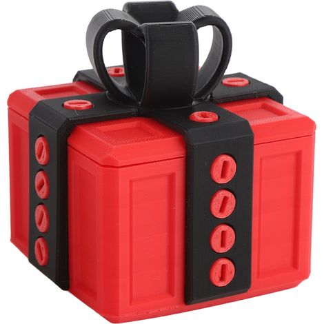 Boîte cadeau originale 3D à vis multifonctionnelle pour stockage décorations fêtes et jouets rouge noir (1/5)