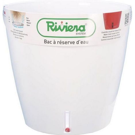 Runder Blumentopf - RIVIERA - Eva New aus Kunststoff - Ø 46 x H 45 cm - 49 L - Weiß