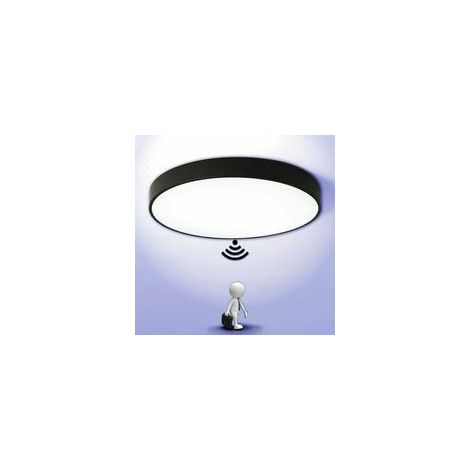 Plafonnier LED rond 30 cm - 18 W noir (1/5)