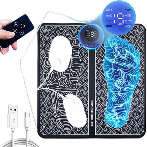 Masseur de pieds électrique avec panneau de commande et télécommande, 8 modes, 19 niveaux. (1/4)