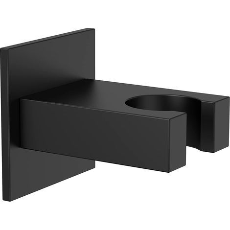 Noir Support de Douche Laiton Support Pommeau de Douche Montage Mural Support de Douche à Main Carrée Support de Tête de Douche (1/5)
