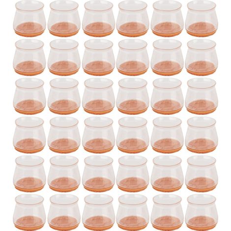 Lot de 36 couvre-pieds de chaise transparents, coussinets de meubles en silicone pour planchers de bois franc, (1/5)