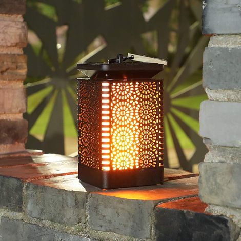 lanterne solaire à flamme éclairage d'extérieur de jardin suspension LED étanche pour terrasses porches et jardins 1 (1/5)