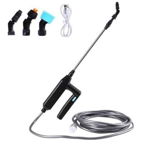 Lance d'arrosage avec 3 buses réglables, lance de pulvérisation télescopique, pulvérisateur de jardin électrique rechargeable avec poignée. (1/5)