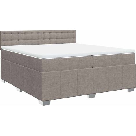 Maison Exclusive - Sommier à lattes de lit avec matelas Taupe 200x200 cm Tissu (1/5)