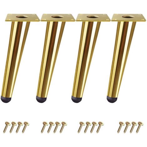 4x Pieds Meubles en Bois 5cm Pieds pour Table Lit Armoire avec Plaques de Montage et Vis (1/5)