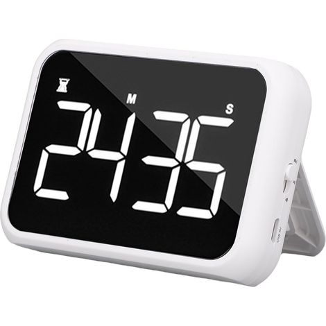 Minuteur de cuisine numérique -magnétiqueUSBMinuteur de cuisine numérique rechargeable -Conception de miroir -Blanc