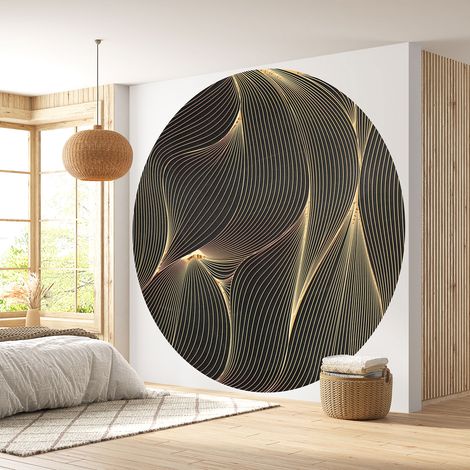 Papier peint rond / cercle - Motif géométrique - Diamètre 50 cm (1/4)