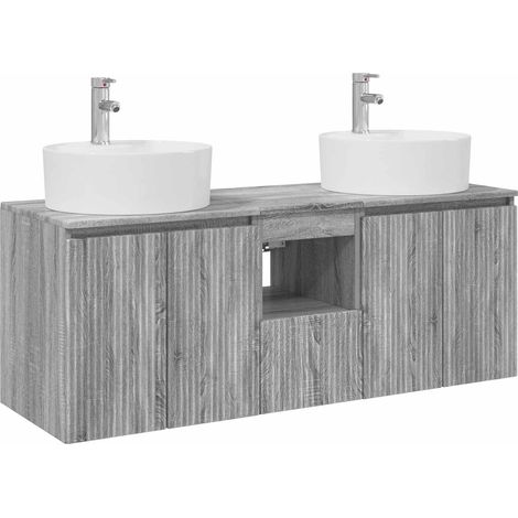 Bathroom Cabinet Set 3 pcs Grey Sonoma 49.5 x 44.5 x 65 cm vidaXL (1/5)