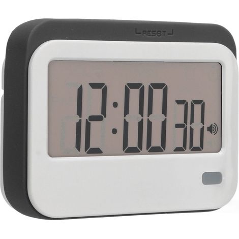 Minuteur numérique digital silencieux avec affichage géant pour cuisine, apprentissage, voyage et musculation – Grand écran, alarme, gris, modèle CR 320SP (1/5)