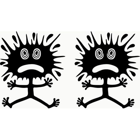 Autocollants Tuning Réparation Intelligente 2 Unités pour les Rayures et les Bosses, Autocollant Voiture Humour Stickers Voiture Humour ou la Moto (Noir, 17 x 14.3 cm) (1/5)