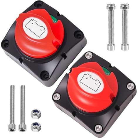 Coupe-batterie 12V-48V 200A, interrupteur d'isolation étanche, coupe-circuit principal pour voiture, bateau, camping-car, quad, marin – Lot de 2 (1/4)