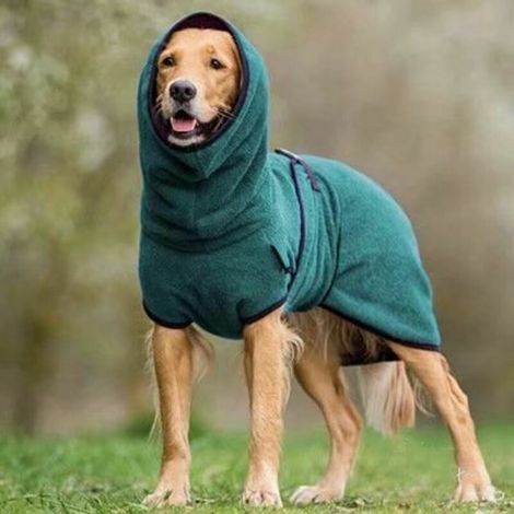 Peignoir en microfibre pour chien Serviette de bain pour chien à séchage rapide -L Vert (1/2)