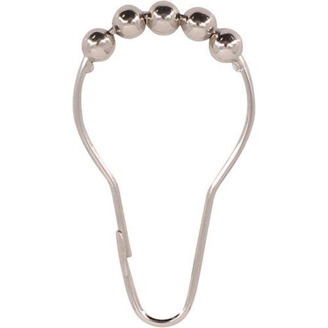 Lot de 12 anneaux de douche L. 7.5 cm, SENSEA chrome