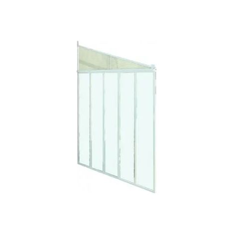 Chalet & Jardin – Panneau latéral 4m pour toit terrasse – Structure en aluminium blanc – Panneaux en polycarbonate 6mm – Ajustable et facile à monter (1/4)