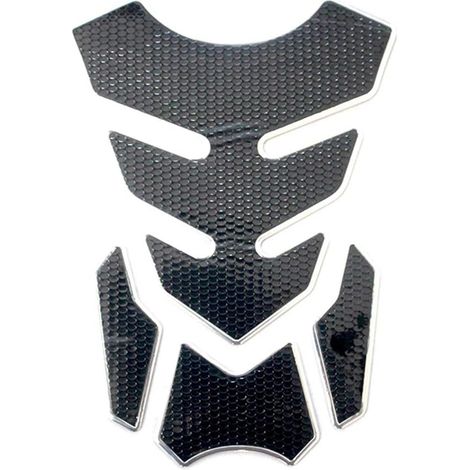 2 Autocollants réservoir moto, universels, vinyle durable, noirs, 14x19 cm, décoration personnalisée (1/5)