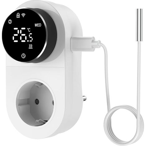 WiFi Thermostat Socket 16A with LED Display, Wheel and External (1/5)