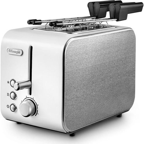 Tostadora DeLonghi CTX 2203.W 2 Rebanadas Plateada Blanca 550 W
