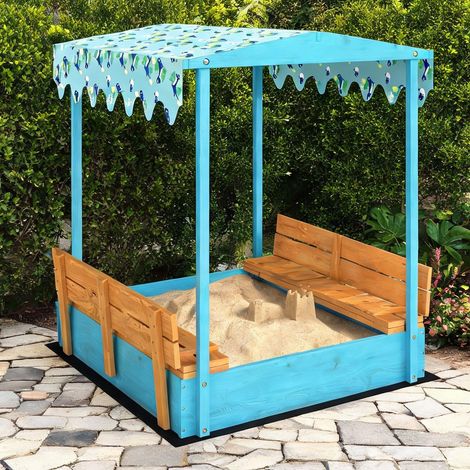Bac à sable pliable bleu 134,5 x 127,5 x 130 cm (1/5)