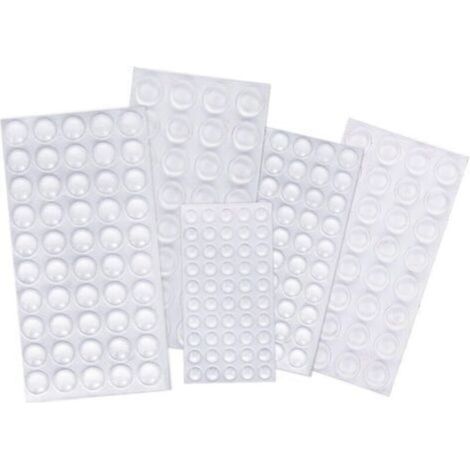 214Pcs Pieds Adhésifs Transparente, Butées de Protection en Caoutchouc pour Meubles, Tampons Autoadhésifs