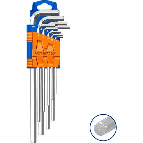 Set di chiavi esagonali extra lunghe WADFOW da 9 pezzi in acciaio CR-V, resistenti e versatili