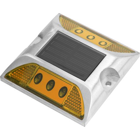 Balises lumineuses solaires LED étanches pour allée route autoroute piquet jaune (1/5)