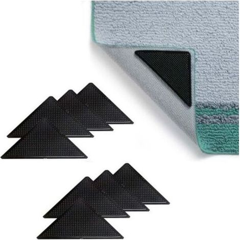 Coins De Tapis Antidérapants - Lot De 8 - Pour Parquet Carrelage Marbre - Réutilisables Et Lavables (1/4)
