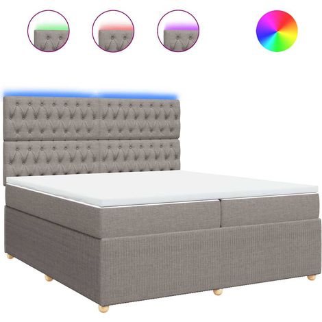Maison Exclusive - Giroletto a Molle con Materasso Tortora 200x200 cm in Tessuto (1/5)