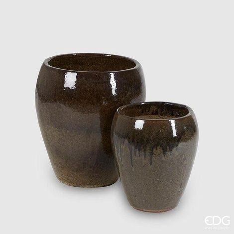EDG Vaso Glaze Bombato H 42 Teal
