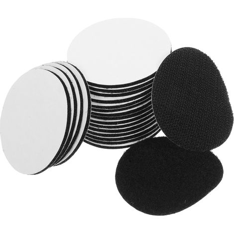 Autocollants Ronds à Scratch 20 Paires Nylon Polyester Noir (1/5)