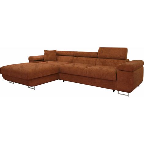 Sofá rinconero Comfivo Vinetum II, Flow 09, Función de descanso, Almacenaje, 280x170x70cm, 0