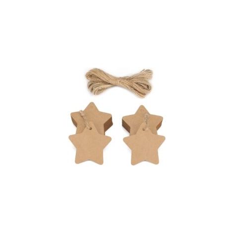 Etichette regalo in carta kraft, a forma di stella, 6 cm, per Natale, matrimoni, compleanni. - Crezuo