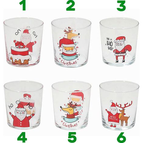 Transparentes Weihnachtsglas mit Weihnachtsdekorationen - 340 ml