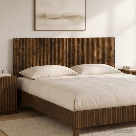 vidaXL Wall-Mounted Headboard ARNHEM Smoked Oak Engineered Wood (1/5)
