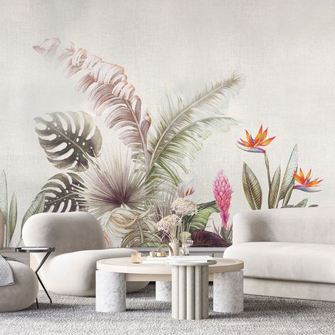 Papier peint panoramique - Plantes Tropicales - 130 cm x 46 cm (1/4)